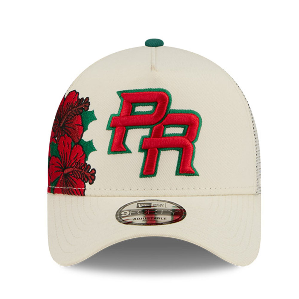 Puerto Rico Cream Trucker "Flor De Maga" New Era 9FORTY A-Frame Snapback Hat