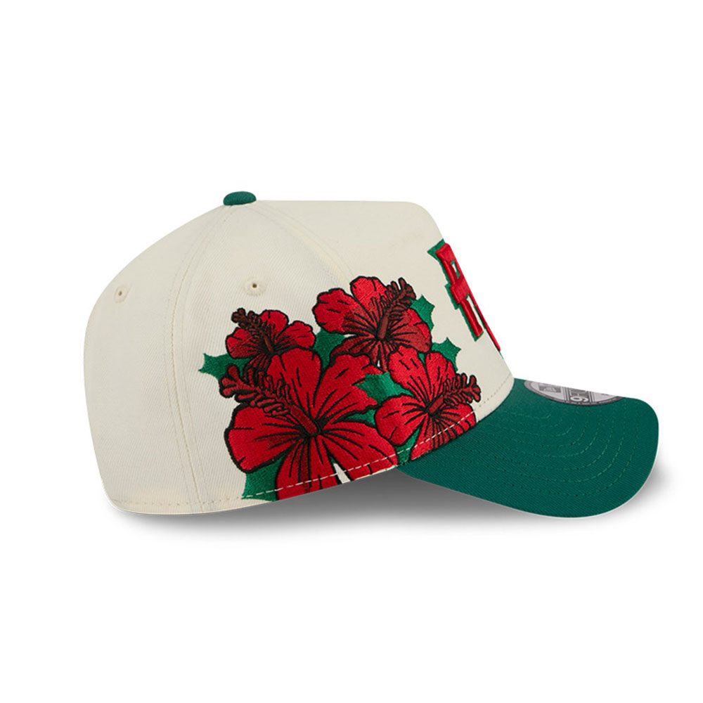 Puerto Rico Chrome and Green with Red "Flor De Maga" New Era 9FORTY A-Frame Snapback Hat