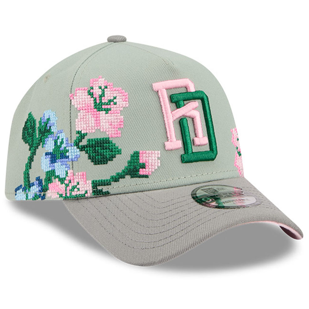 Dominican Republic Green and Gray Two Tone with Flowers New Era 9FORTY A-Frame Snapback Hat