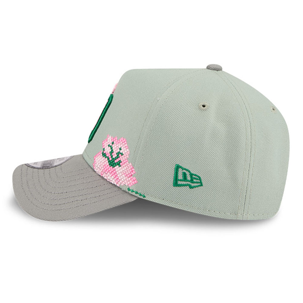 Dominican Republic Green and Gray Two Tone with Flowers New Era 9FORTY A-Frame Snapback Hat