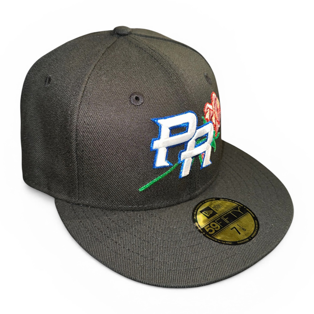 Puerto Rico Black with Rose WBC Custom Pink UV New Era 59FIFTY Fitted Hat