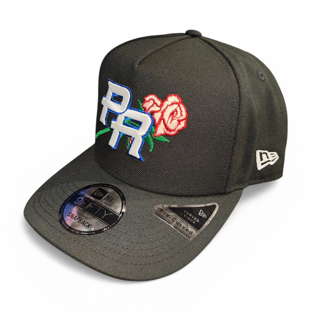 Puerto Rico Black with Rose WBC Custom Pink UV New Era 9FIFTY A-Frame Snapback Hat