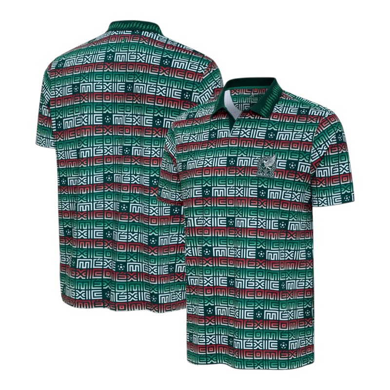 Mexico National Team Green World Cup Golden Antigua Polo Jersey