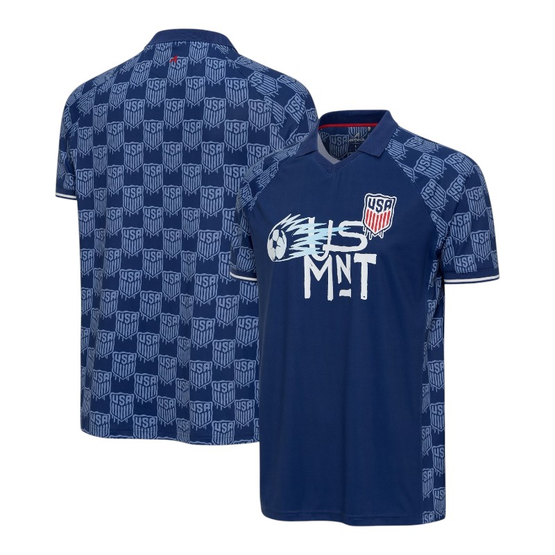USA National Team Blue World Cup Drip Antigua Polo Jersey