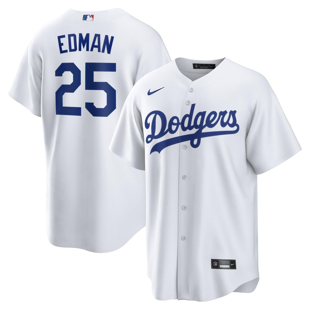 Los Angeles Dodgers Tommy Edman White Home Nike Replica Jersey