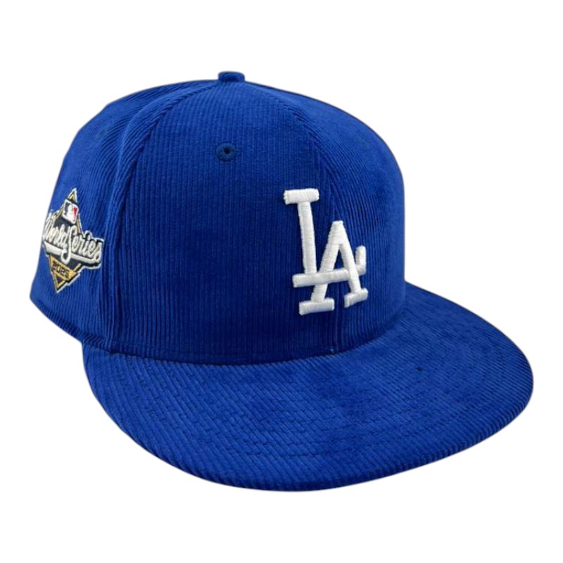 Los Angeles Dodgers Royal Blue Corduroy 2025 World Series Patch Gray UV New Era 59FIFTY Fitted Hat