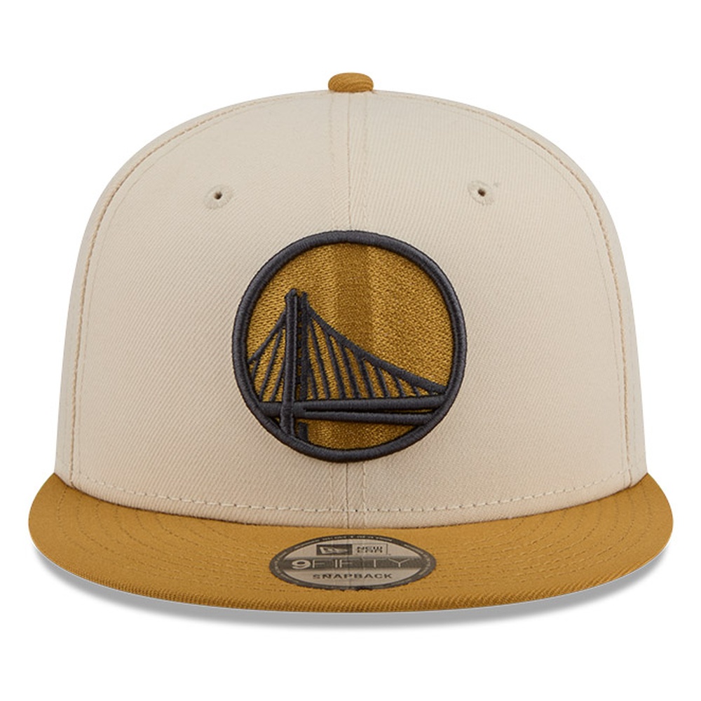 Golden State Warriors Beige and Khaki Two-Tone New Era 9FIFTY Snapback Hat