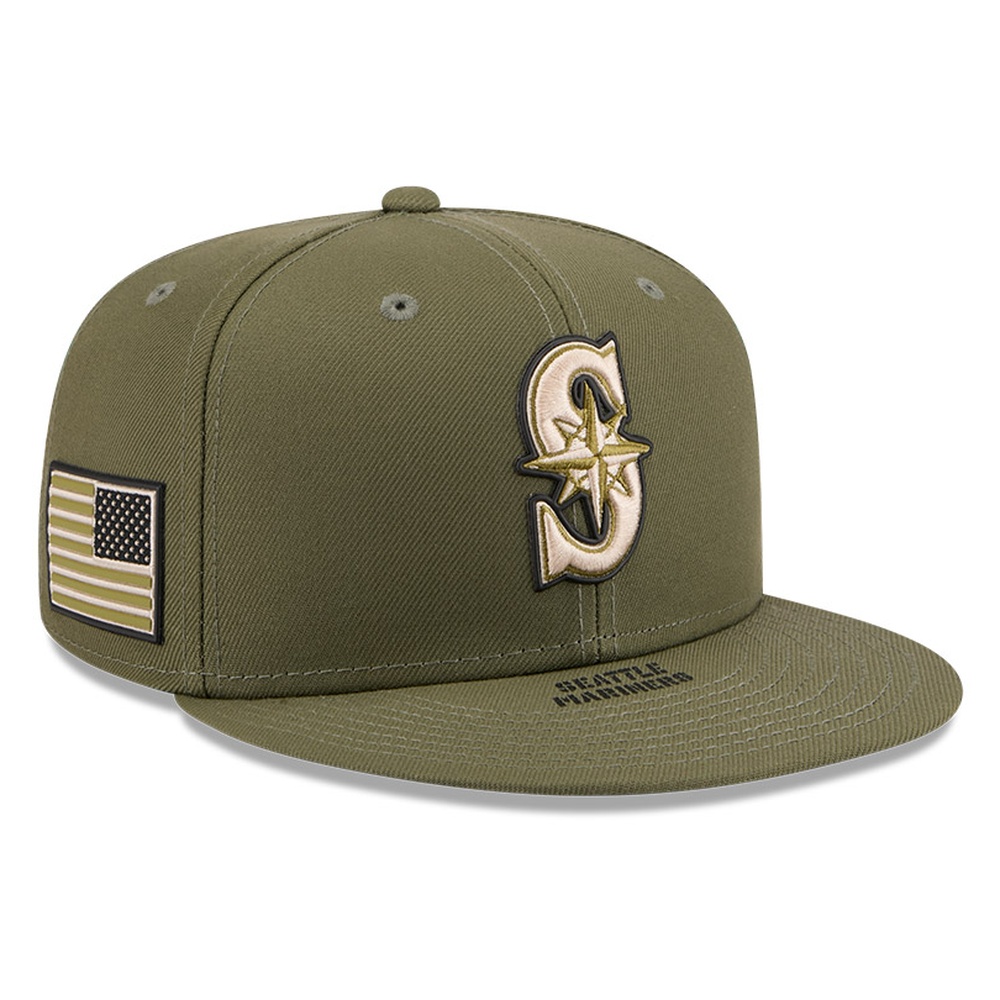 Seattle Mariners Olive Green 2026 Armed Forces Day New Era 59FIFTY Fitted Hat