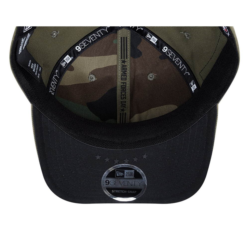 Los Angeles Dodgers Olive Green 2026 Armed Forces Day New Era 9SEVENTY Stretch-Snap Hat