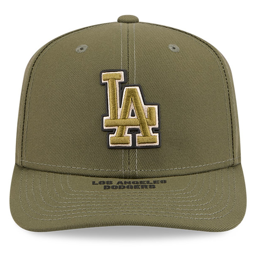 Los Angeles Dodgers Olive Green 2026 Armed Forces Day New Era 9SEVENTY Stretch-Snap Hat