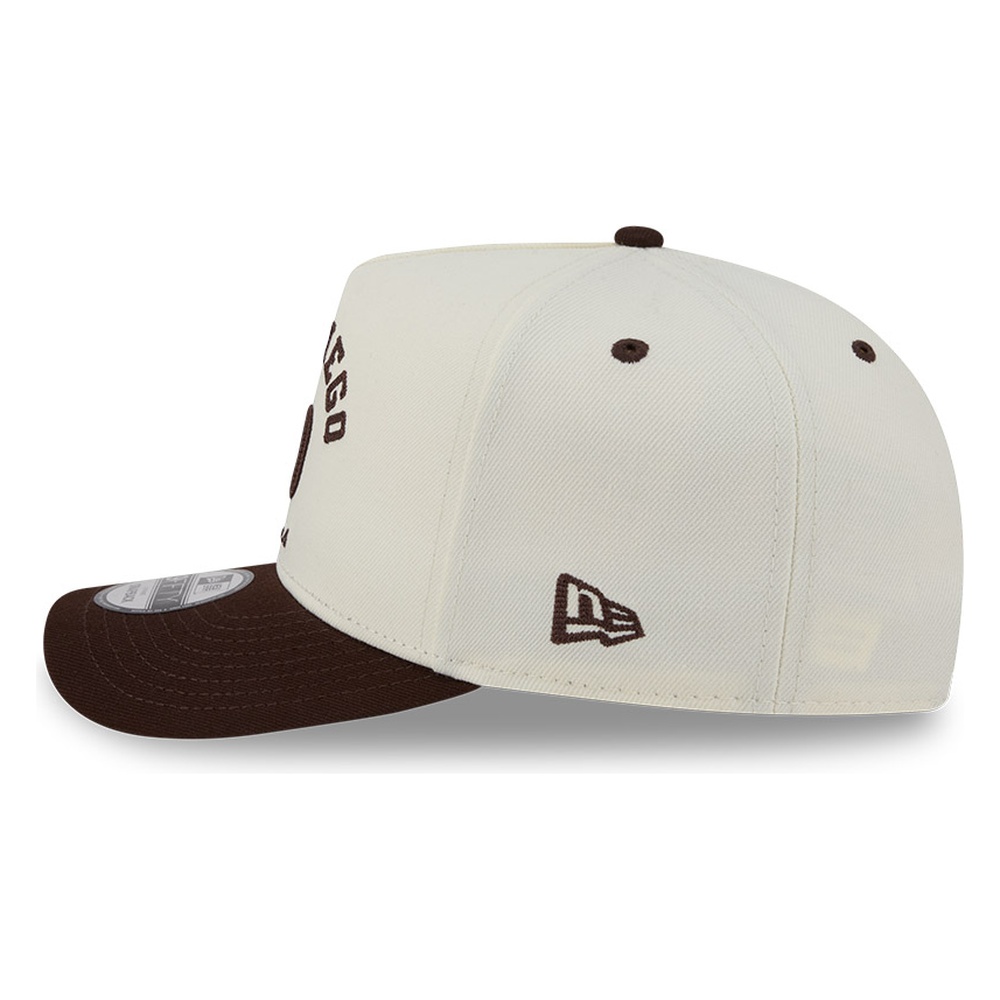 San Diego Padres Chrome Two Tone Arched Text with Logo New Era 9FIFTY A-Frame Snapback Hat