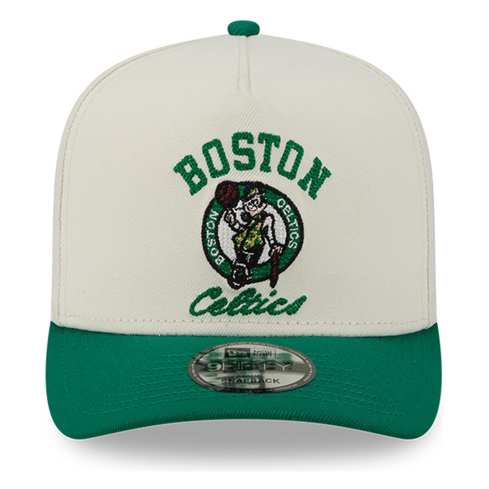 Boston Celtics Chrome Two Tone Arched Text with Logo New Era 9FIFTY A-Frame Snapback Hat