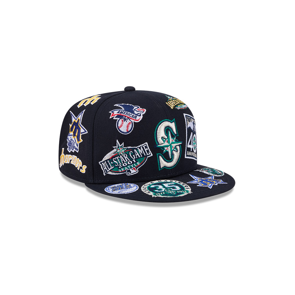 Seattle Mariners Patches All Over New Era 59FIFTY Fitted Hat