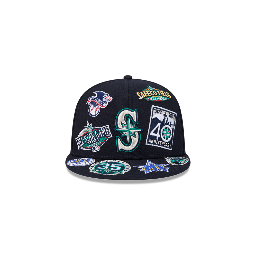 Seattle Mariners Patches All Over New Era 59FIFTY Fitted Hat