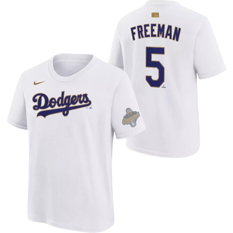 Nike Dodgers Freeman ユニフォーム Lサイズ　ハワイで購入 Youth Los Angeles Dodgers Freddie Freeman White Nike 2026 Gold
