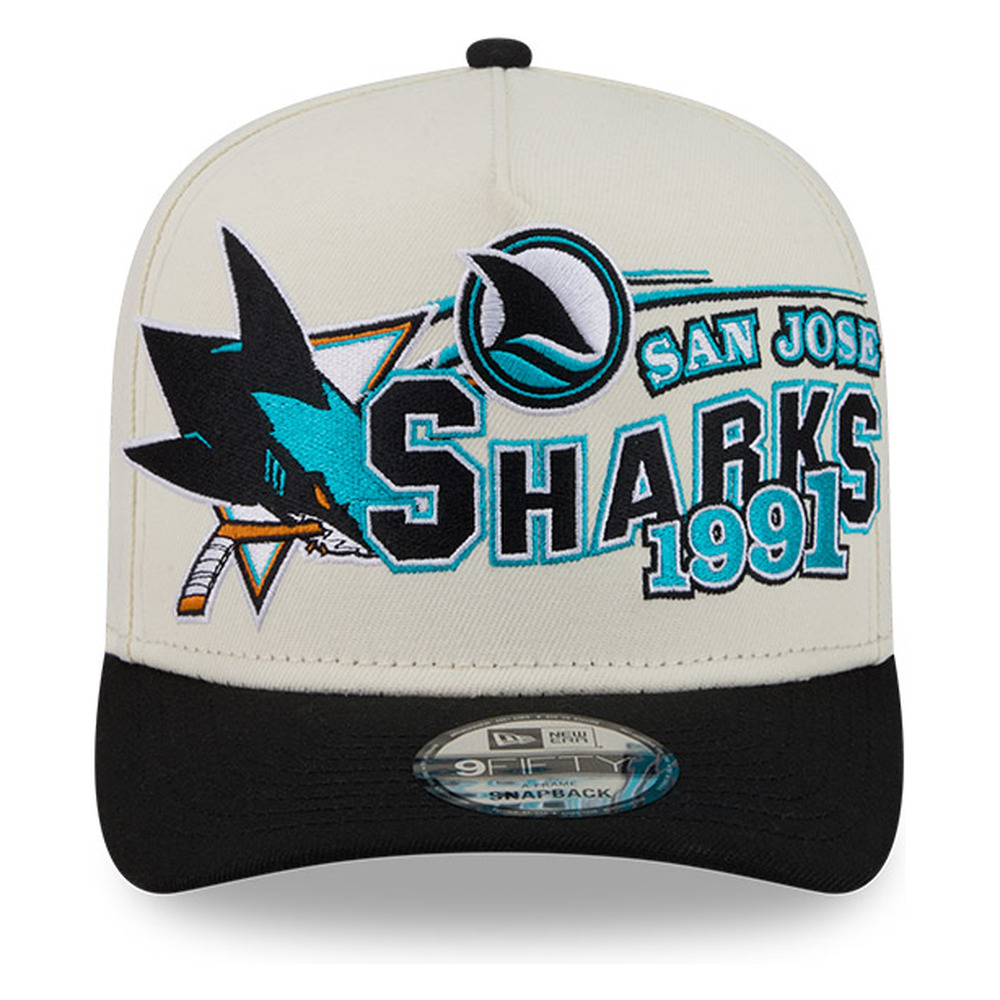 San Jose Sharks Chrome Two Tone Classic New Era 9FIFTY A-Frame Snapback Hat