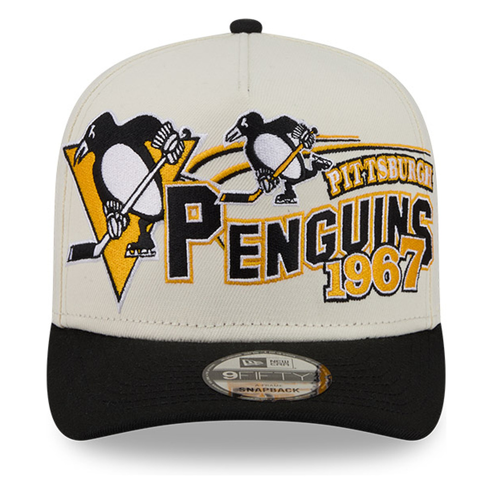 Pittsburgh Penguins Chrome Two Tone Classic New Era 9FIFTY A-Frame Snapback Hat