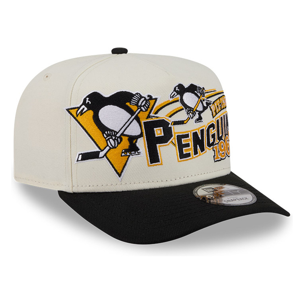 Pittsburgh Penguins Chrome Two Tone Classic New Era 9FIFTY A-Frame Snapback Hat