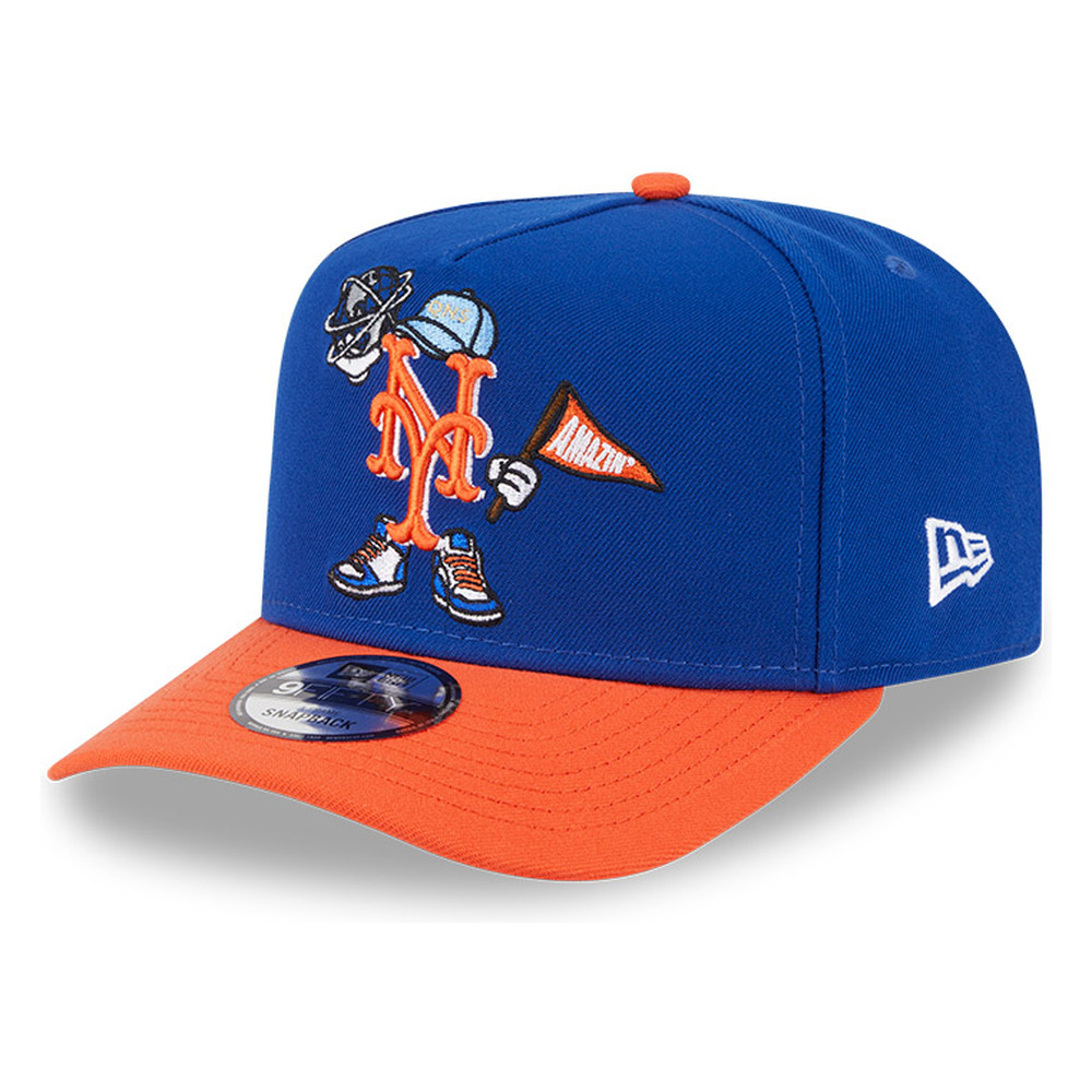 New York Mets Royal Blue and Orange Cartoon New Era 9FIFTY A-Frame Snapback Hat