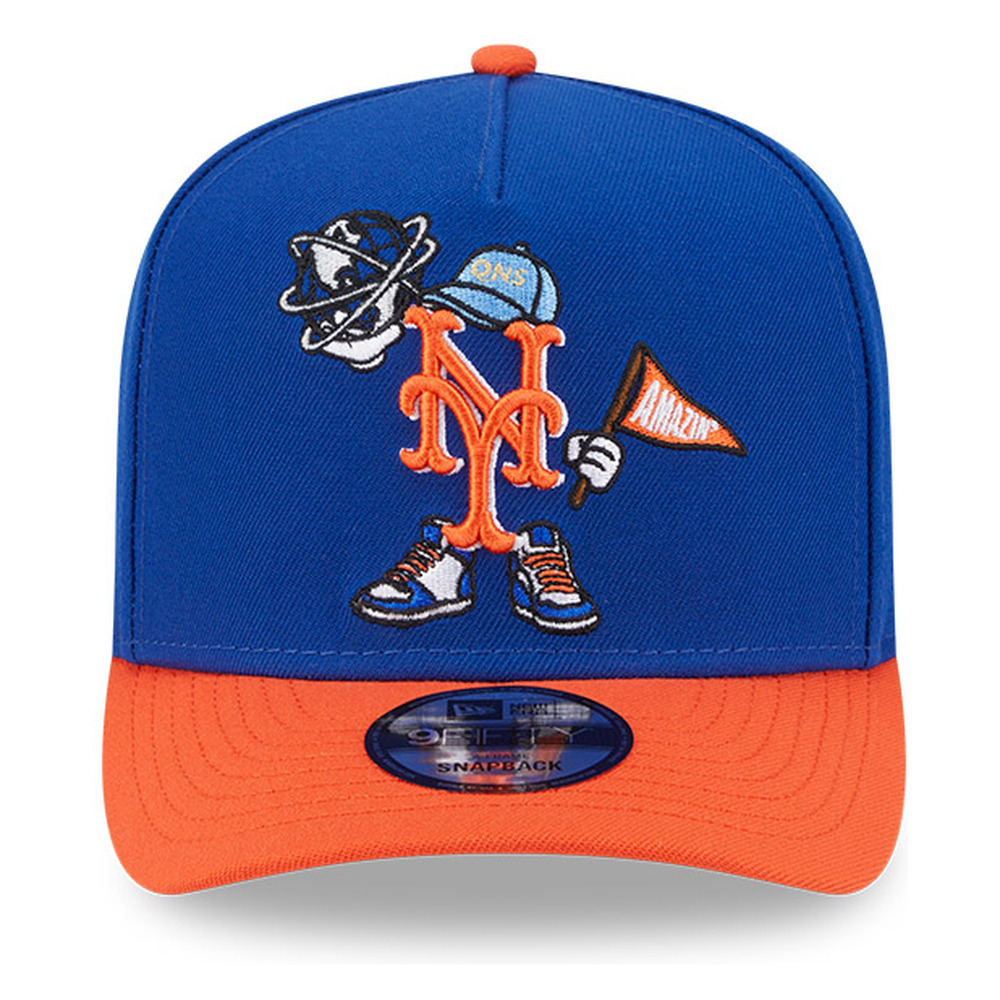 New York Mets Royal Blue and Orange Cartoon New Era 9FIFTY A-Frame Snapback Hat