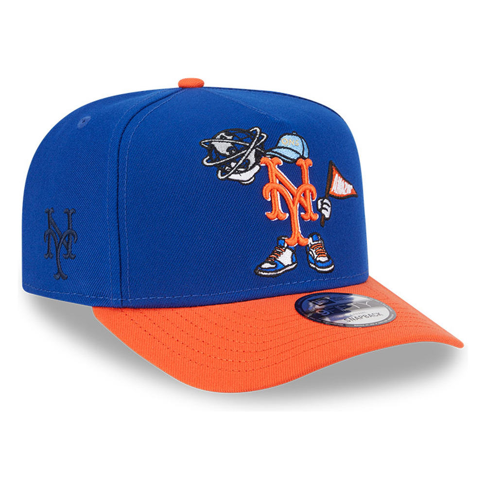 New York Mets Royal Blue and Orange Cartoon New Era 9FIFTY A-Frame Snapback Hat