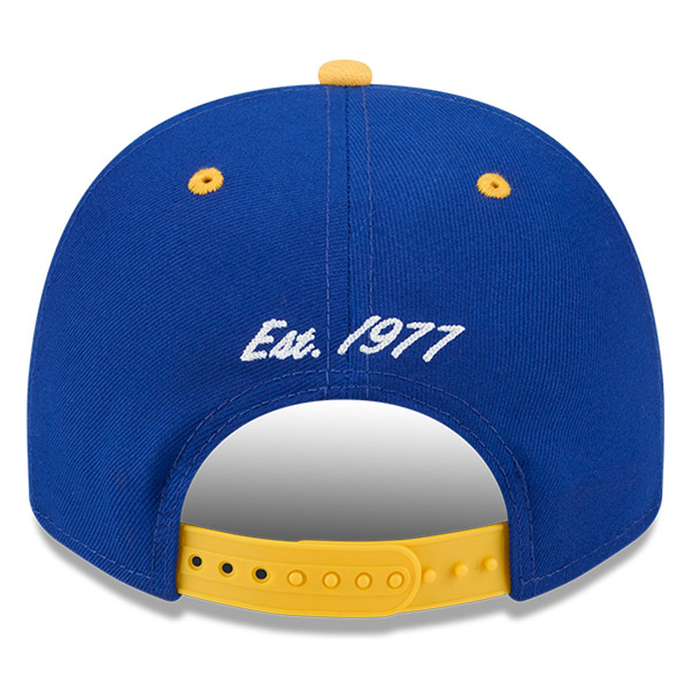 Seattle Mariners Royal Blue and Yellow Arched Text with Logo New Era 9FIFTY A-Frame Snapback Hat