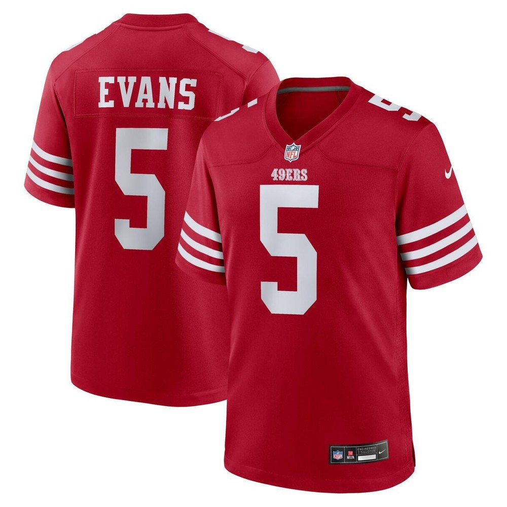 San Francisco 49ers Mike Evans Scarlet Nike Team Game Jersey
