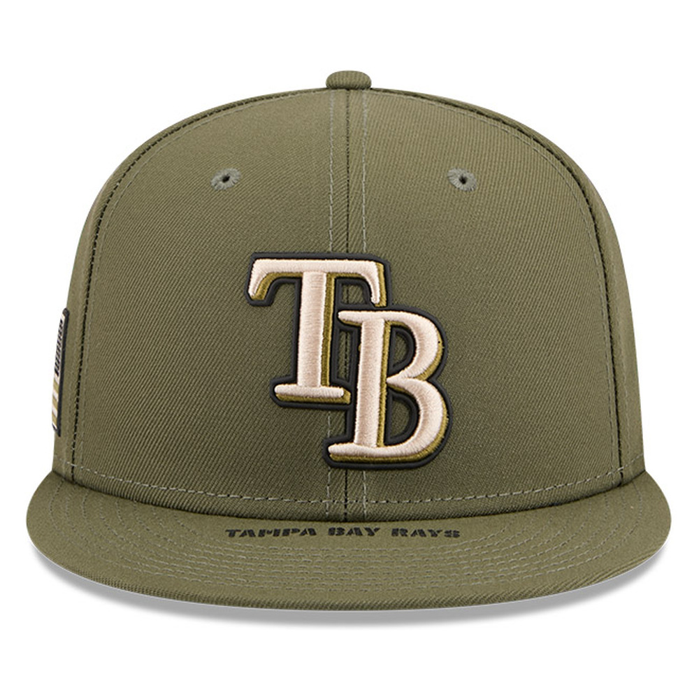 Tampa Bay Rays Olive Green 2026 Armed Forces Day New Era 9FIFTY Snapback Hat