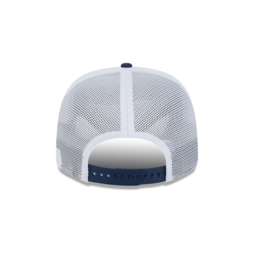 Columbus Blue Jackets Navy and White Mesh Trucker New Era 9SEVENTY Stretch-Snap Hat
