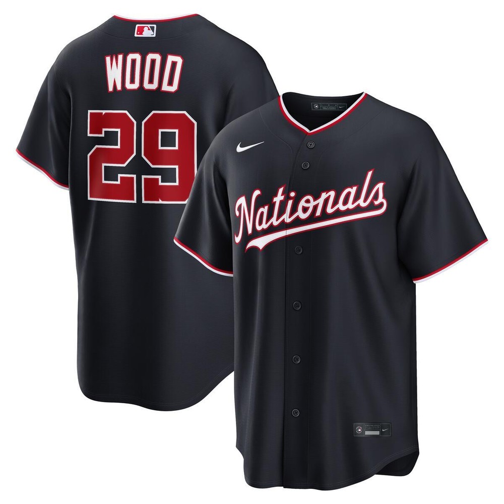 Washington Nationals James Wood Navy Alternate Nike Replica Jersey