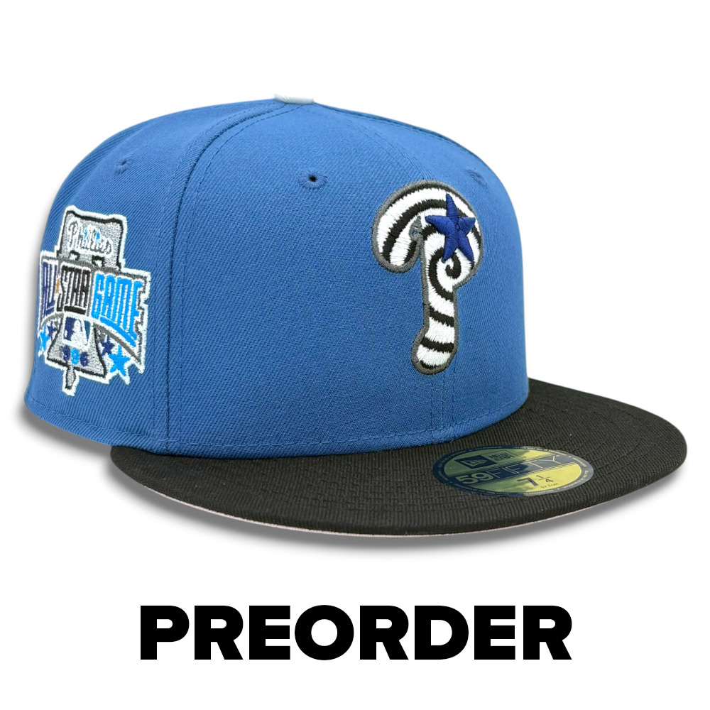 *PREORDER* Philadelphia Phillies Blue Two Tone Swirl Logo 1996 ASG Patch Pink UV New Era 59FIFTY Fitted Hat (with Mystery Pin)