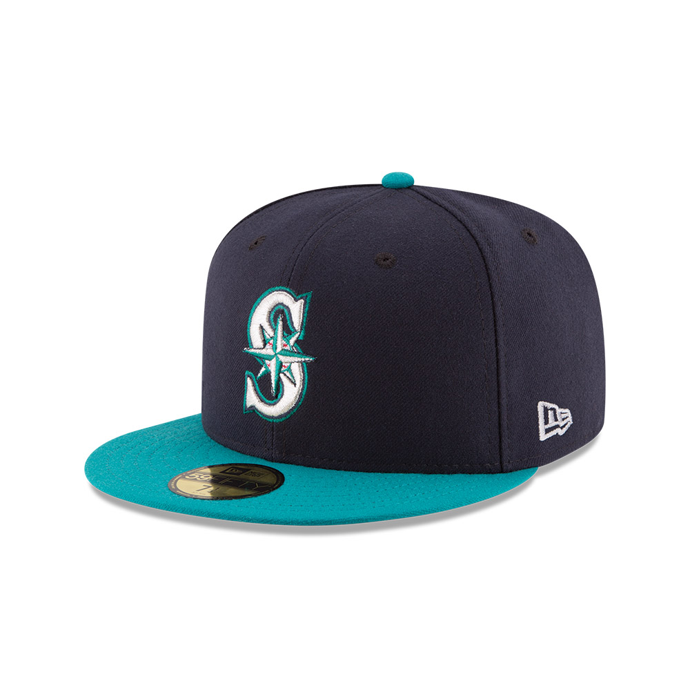 Seattle Mariners Navy and Teal Randy Johnson Retirement Patch New Era 59FIFTY Fitted Hat