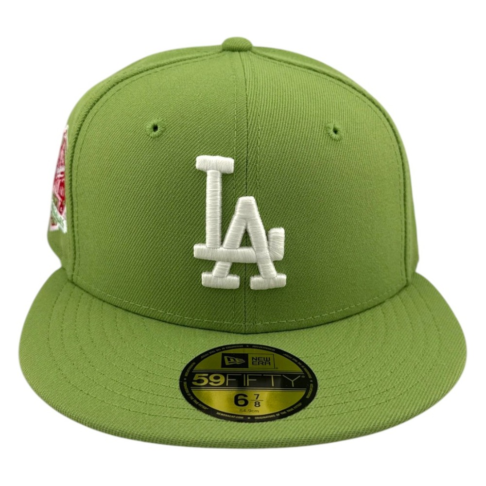 Los Angeles Dodgers Matcha Green 60th Anniversary Patch Pink UV New Era 59FIFTY Fitted Hat