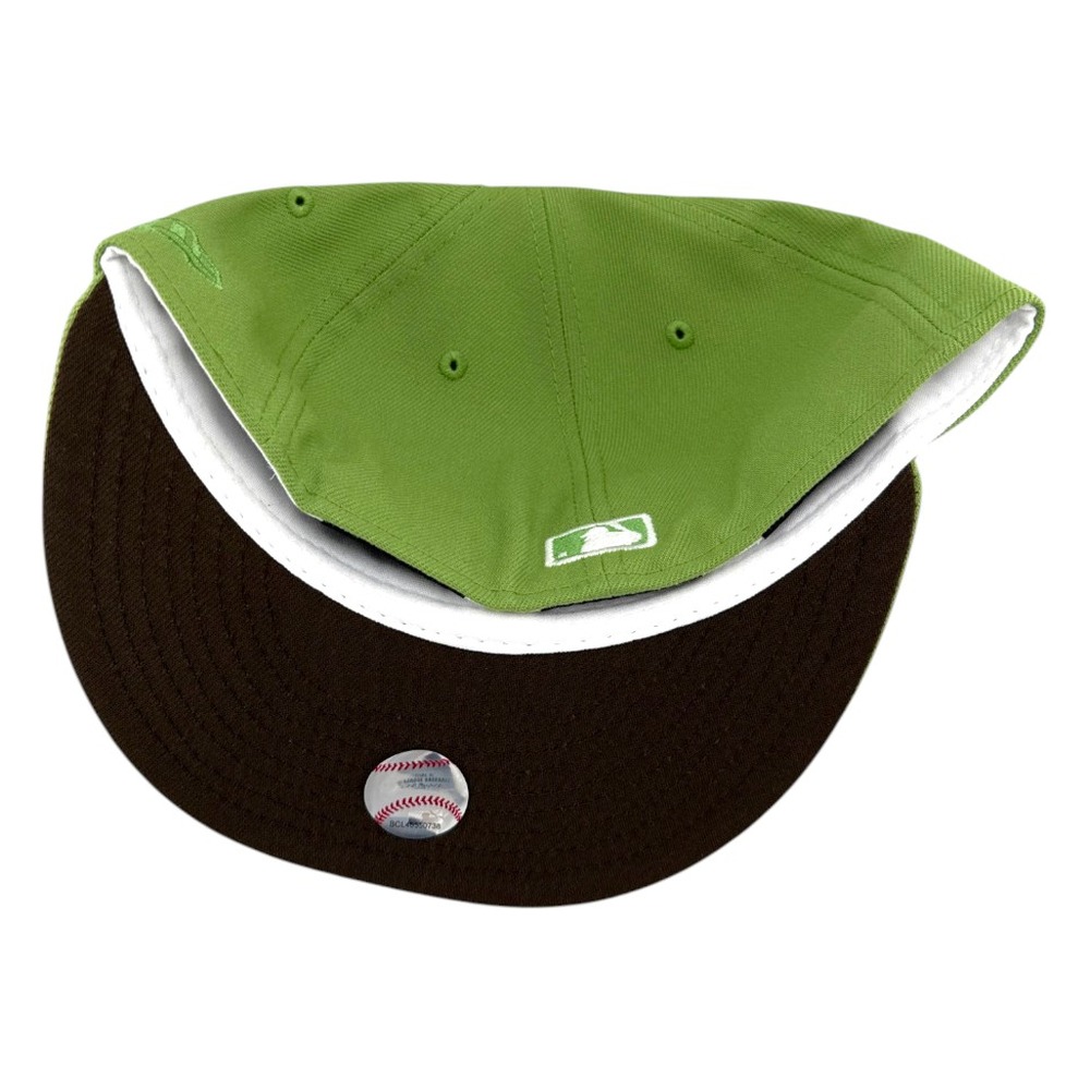 Los Angeles Dodgers Matcha Green 2024 World Series Patch Brown UV New Era 59FIFTY Fitted Hat