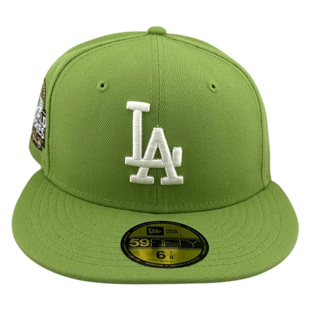 Los Angeles Dodgers Matcha Green 2024 World Series Patch Brown UV New Era 59FIFTY Fitted Hat