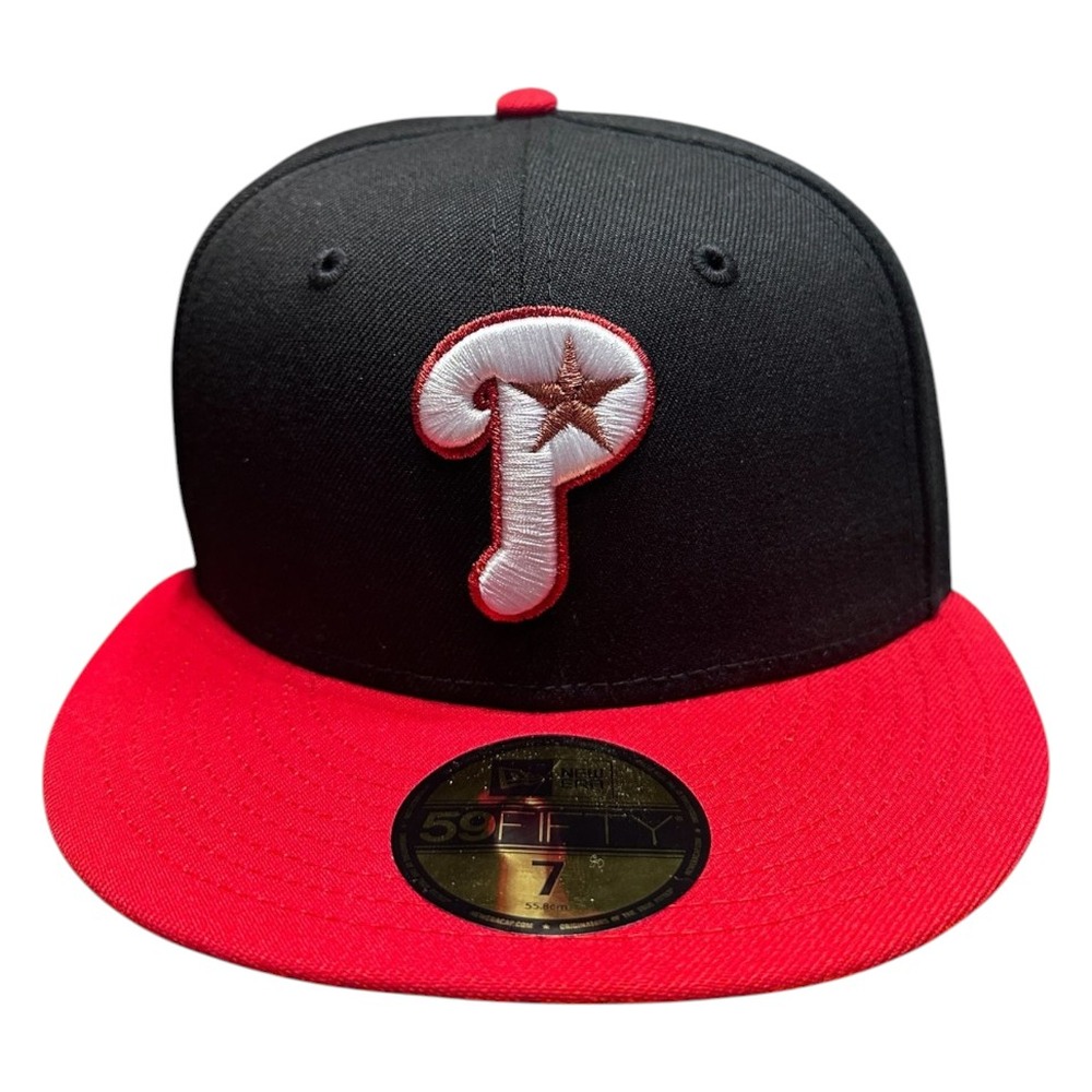 Philadelphia Phillies Black and Red 2-Tone 20th Anniversary Patch New Era 59FIFTY Fitted Hat