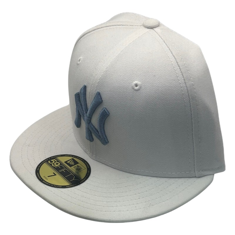 New York Yankees  Light Blue on White 27 Championships Patch UV Era 59FIFTY Fitted Hat
