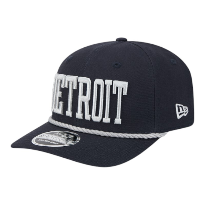 Detroit Tigers Navy Rope Worldmark New Era 9SEVENTY Stretch Snapback Hat