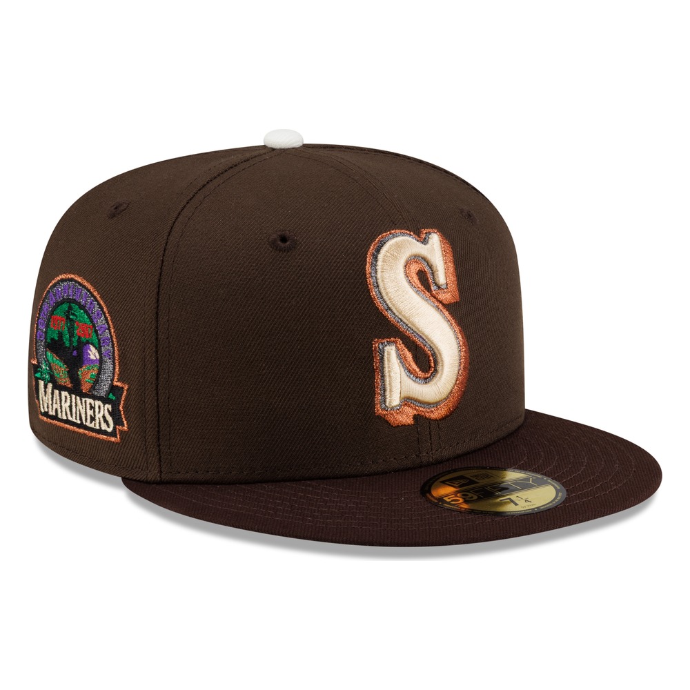 Seattle Mariners Walnut Brown 30th Anniversary Patch Throwback "S" Logo New Era 59FIFTY Fitted Hat