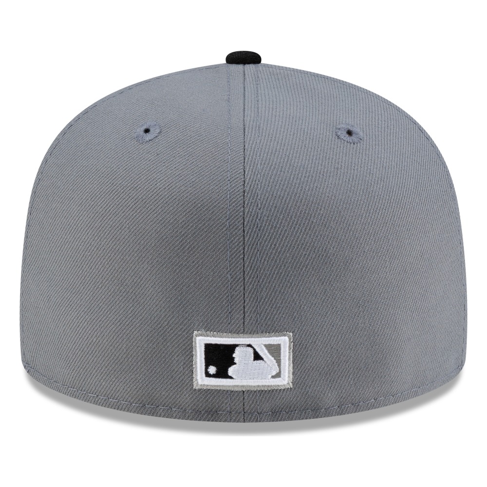 Seattle Mariners Storm Grey Black Visor Star Trident New Era 59FIFTY Fitted Hat