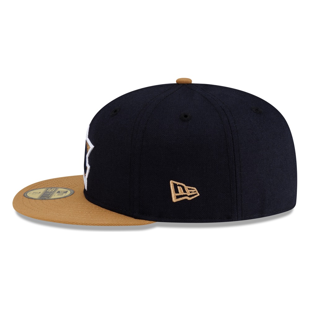 Seattle Mariners Navy Wheat Visor Star Trident New Era 59FIFTY Fitted Hat