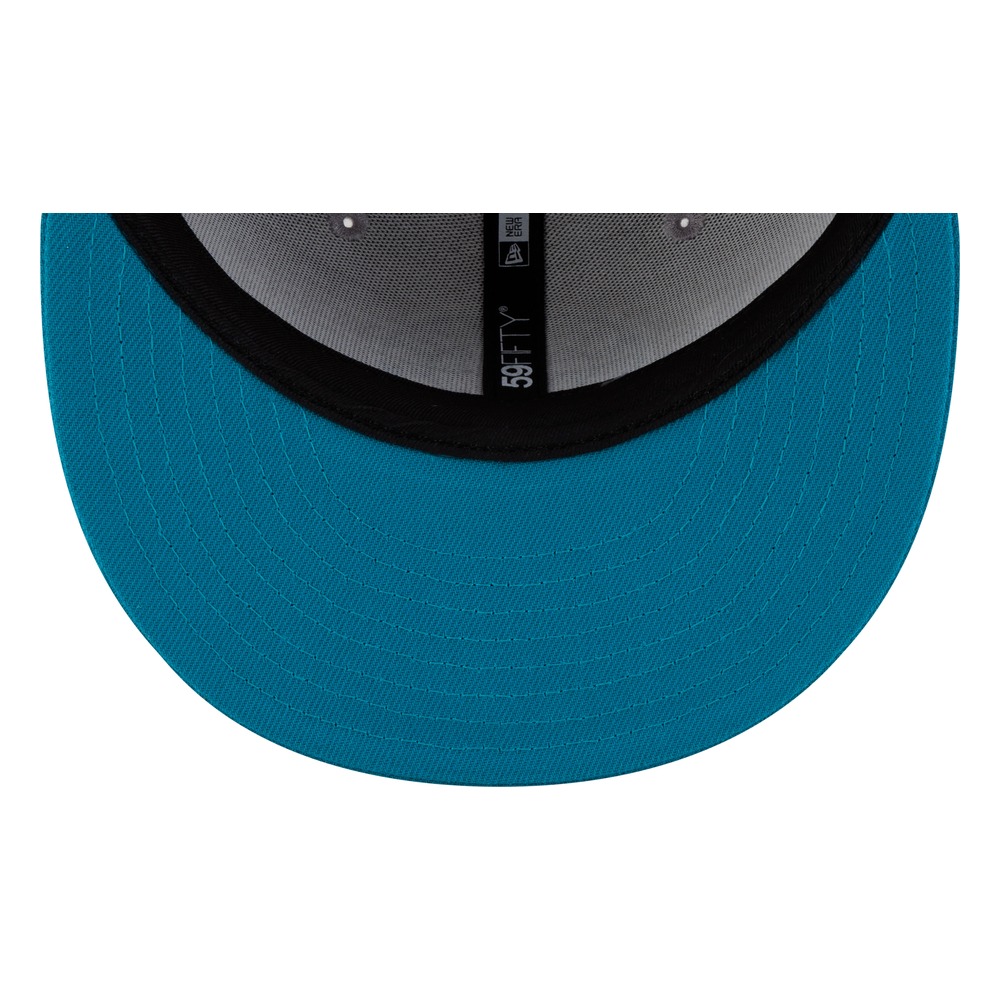 Seattle Mariners Grey Aqua Visor Circle Logo New Era 59FIFTY Fitted Hat