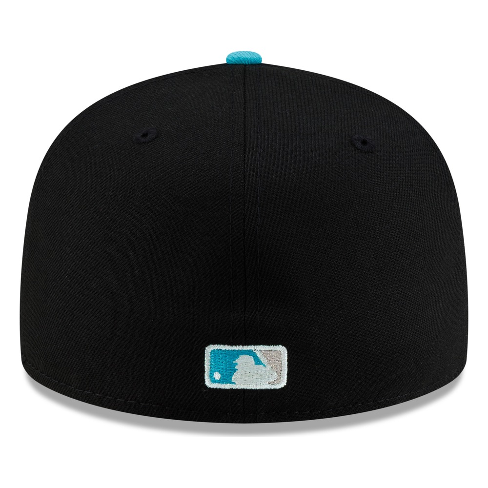 Seattle Mariners Black Teal Japanese Kanji Characters New Era 59FIFTY Fitted Hat