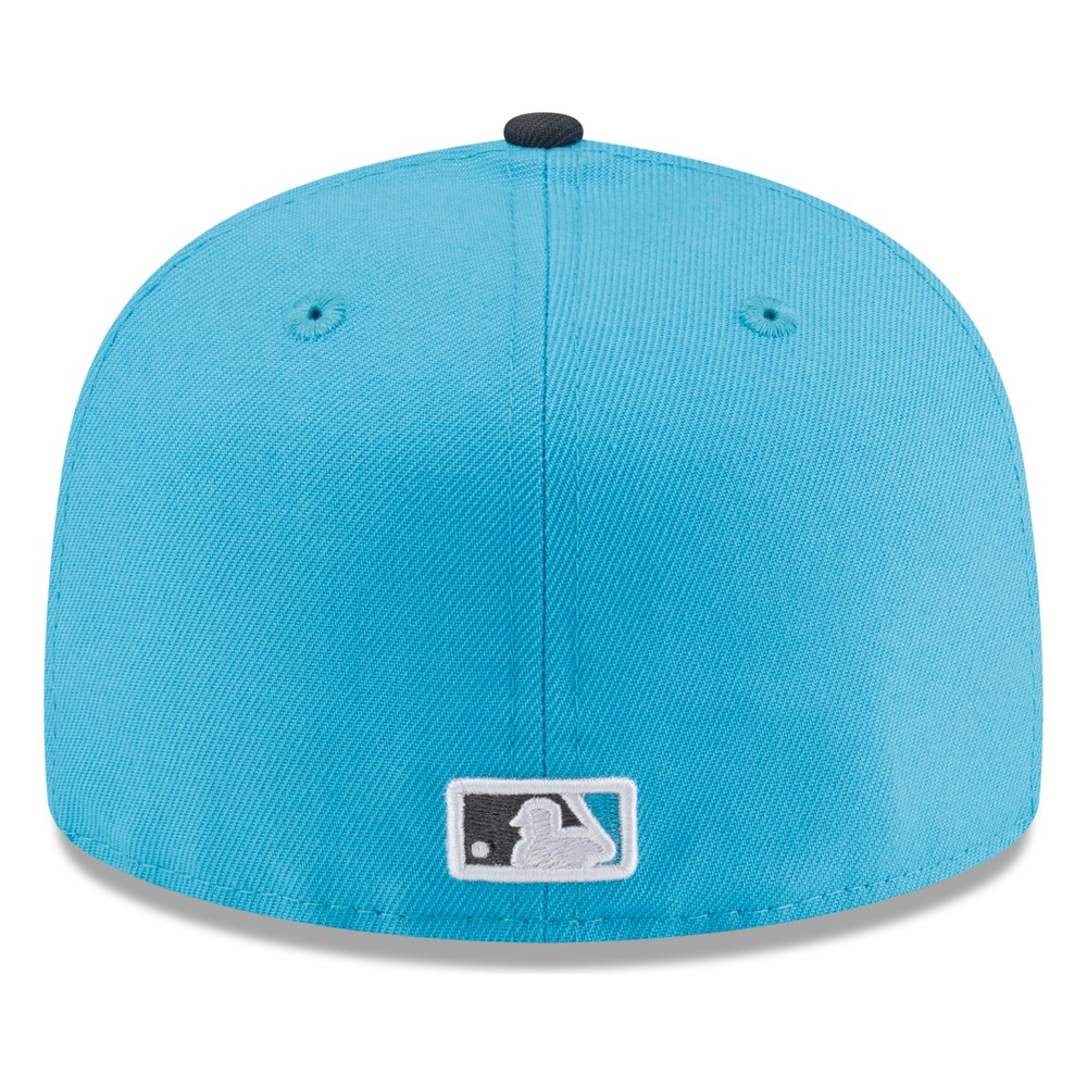 Seattle Mariners Aqua Black Visor Circle Logo New Era 59FIFTY Fitted Hat