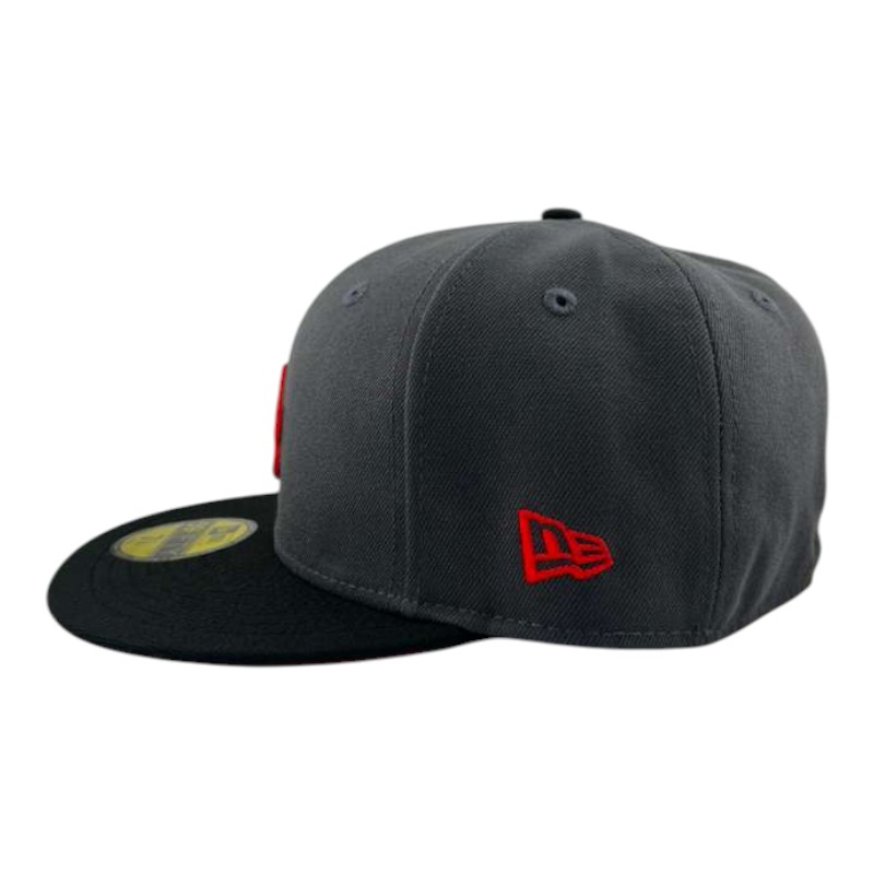 Los Angeles Dodgers Graphite and Black Red Prism Collection New Era 59FIFTY Fitted Hat