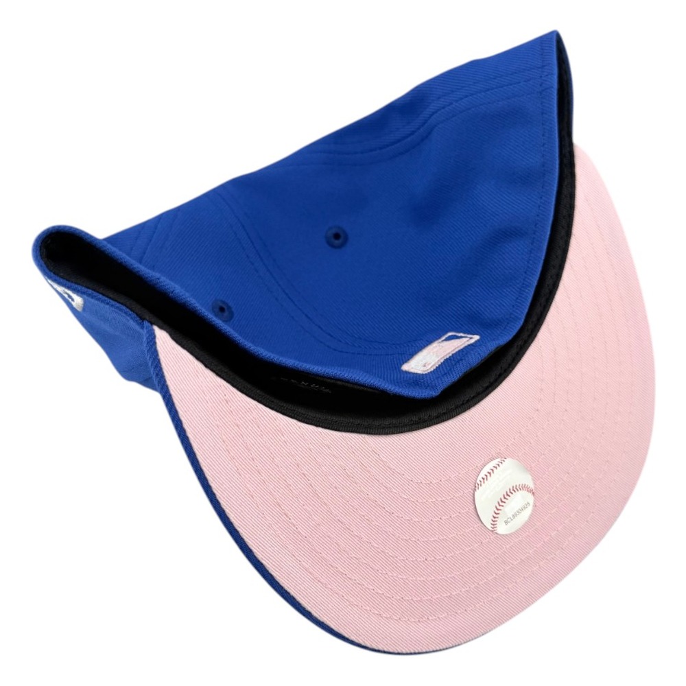 Los Angeles Dodgers Royal Blue LA with Pink Heart 2025 World Series Champions Patch Pink UV New Era 59FIFTY Fitted Hat