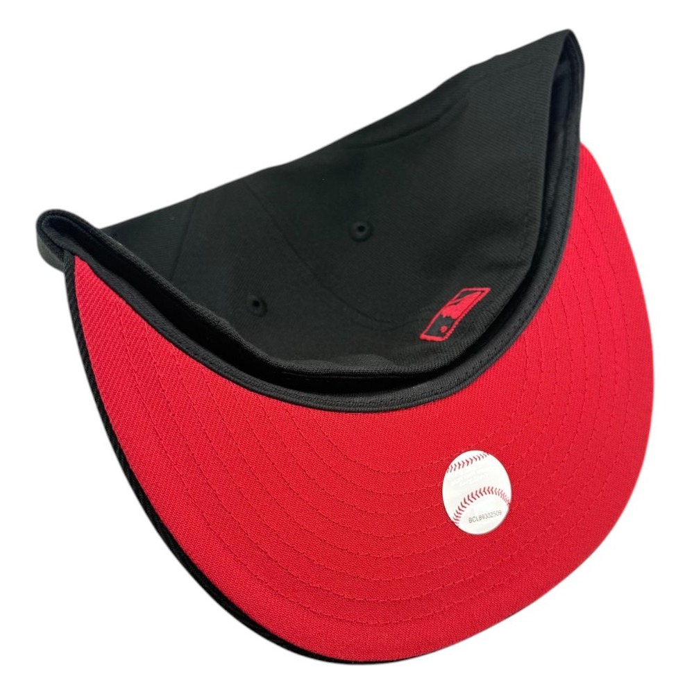 Los Angeles Dodgers Black White LA with Red Heart 2025 World Series Champions Patch Red UV New Era 59FIFTY Fitted Hat