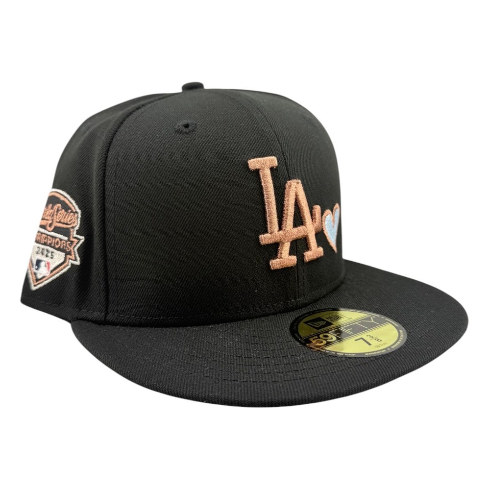 Los Angeles Dodgers Black Peach LA with Light Blue Heart 2025