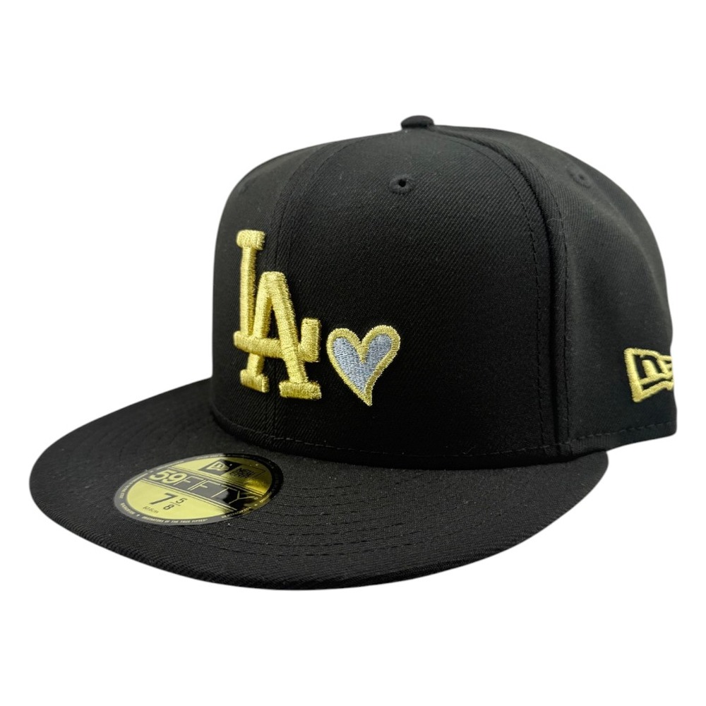 Los Angeles Dodgers Black Gold LA 2024 World Series Champions Patch Sky Blue UV New Era 59FIFTY Fitted Hat