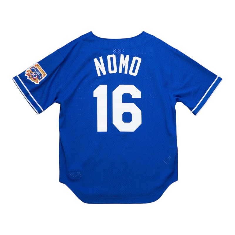 Los Angeles Dodgers Hideo Nomo Royal Blue 1997 Authentic Button-Up Batting Practice Jersey